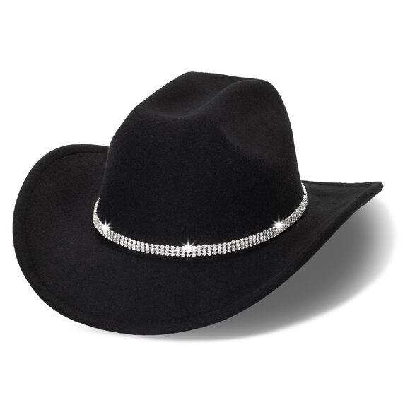7371 Womens Cowgirl Studded Pinched Western Cowboy Hats Wide Brim Gaucho Hat main image 6